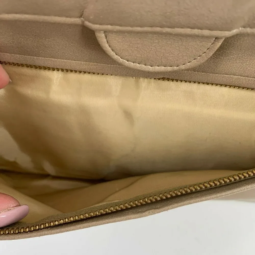 Vintage Zenith Tan Leather Clutch Bag